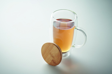 Logotrade promotional item image of: Double wall glass mug 450ml