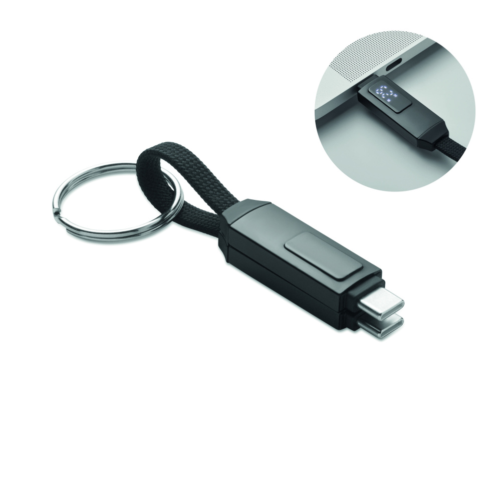 Logo trade promotional merchandise photo of: 60W charging cable keyring