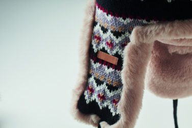 Logo trade promotional product photo of: Knitted beanie with ear flap