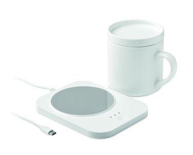 Logo trade promotional giveaway photo of: Wireless charger mug warmer set