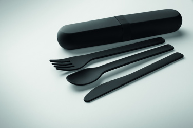 Logo trade promotional giveaways picture of: Cutlery set and case in PLA