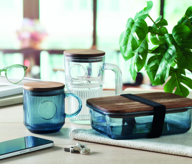 Logo trade promotional giveaways picture of: Ribbed glass mug 300ml