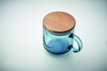 Logo trade promotional merchandise photo of: Ribbed glass mug 300ml
