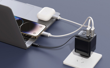 Logotrade promotional gift picture of: Urban Vitamin Mendocino 65W GaN charger retractable cable