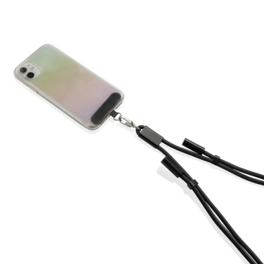 Logo trade promotional gift photo of: LoopAmp RCS RPET adjustable phone cord with 60W cable