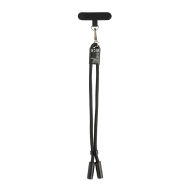 Logo trade promotional giveaways image of: LoopAmp RCS RPET adjustable phone wrist strap 60W cable