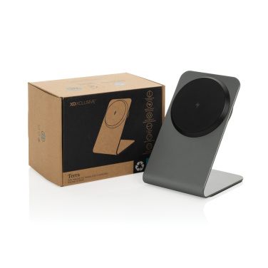 Logotrade business gift image of: Terra aluminium 15W magnetic wireless charging phone stand