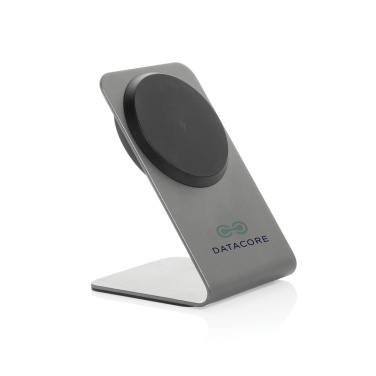 Logo trade promotional item photo of: Terra aluminium 15W magnetic wireless charging phone stand