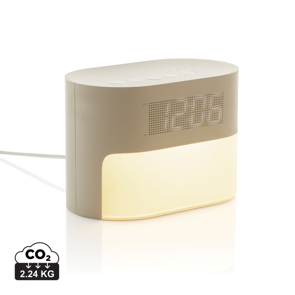Logotrade promotional giveaway image of: LumaRise RCS reycled plastic white noise alarm clock