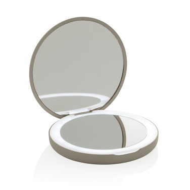 Logo trade promotional gift photo of: Lumora RCS recycled plastic LED re-chargeable make-up mirror