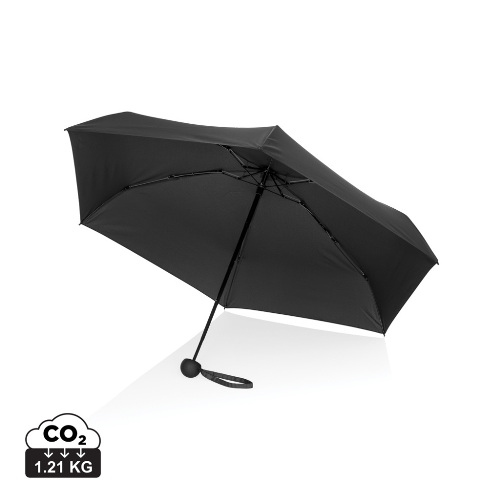 Logo trade promotional merchandise photo of: 19.5" Aware™ RPET super mini manual 190T Pongee umbrella
