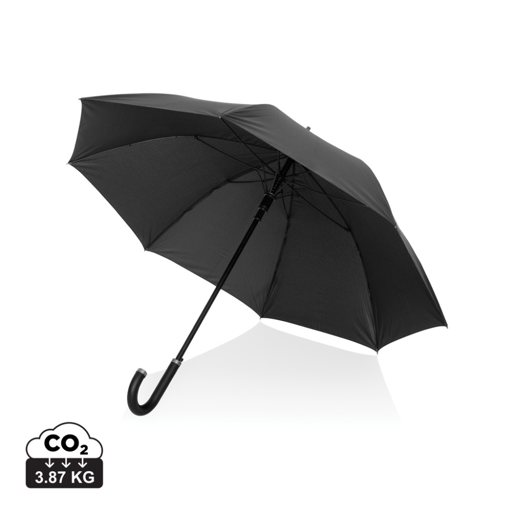 Logo trade promotional gifts picture of: Swiss Peak Vero Aware™ RPET 25” umbrella w luxe handle