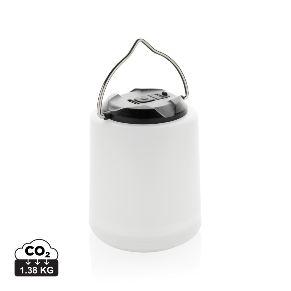 Logo trade promotional merchandise image of: Limio RCS recycled plastic portable re-chargeable table lamp