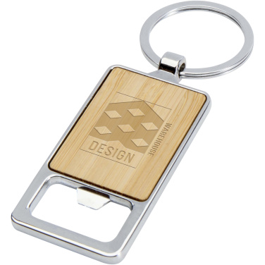 Logotrade promotional gift picture of: Snapper bamboo keychain with bottle opener
