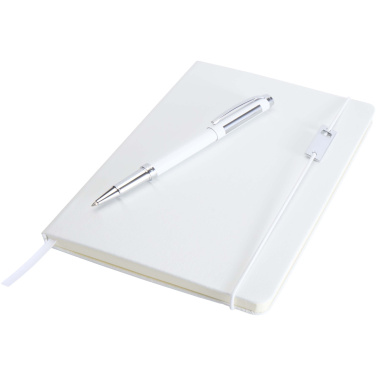 Logo trade promotional items image of: Legato Elegance A5 hard cover notebook and rollerball pen set