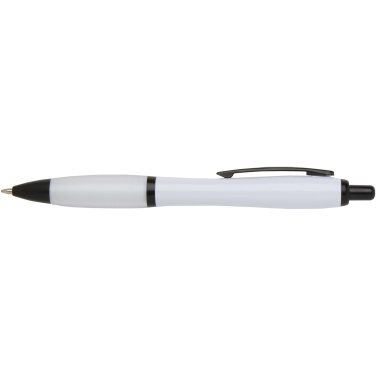 Logotrade promotional giveaway image of: Nash recycled plastic ballpoint pen with black trims (black ink)