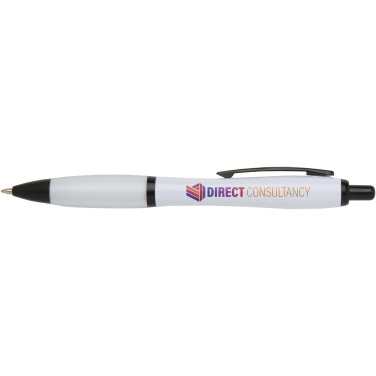 Logotrade promotional giveaways photo of: Nash recycled plastic ballpoint pen with black trims (black ink)