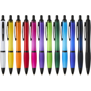 Logotrade promotional product picture of: Nash recycled plastic ballpoint pen with black trims (black ink)