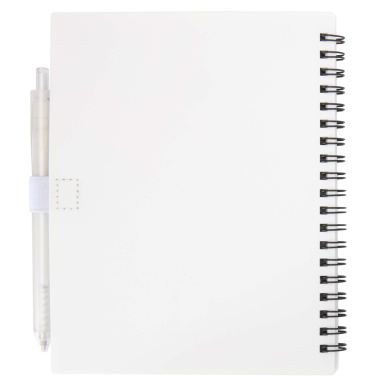 Logo trade promotional products picture of: Niove recycled plastic soft cover notebook and ballpoint pen set (blue ink)