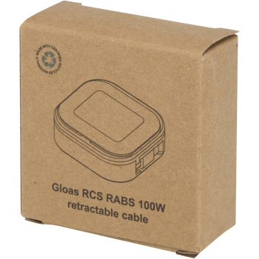 Logo trade promotional merchandise picture of: Gloas 5-in-1 recycled retractable data sync and 100W fast charge cable with smartphone tool kit