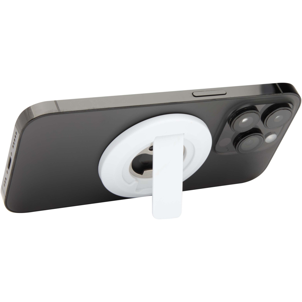Logo trade promotional merchandise photo of: Ain recycled plastic magnetic phone stand with bottle opener