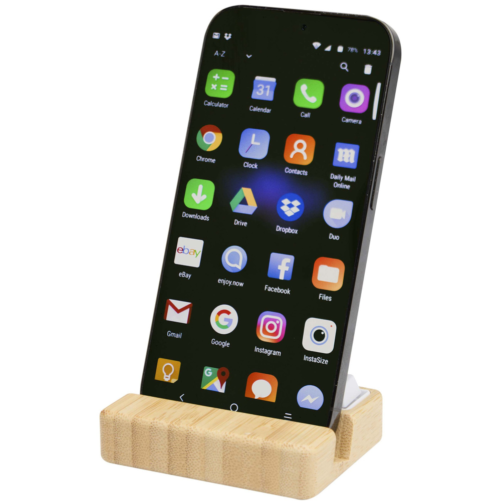Logo trade corporate gift photo of: Algol recycled plastic phone stand and fidget toy with bamboo details