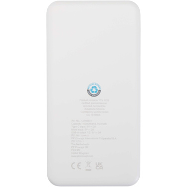 Logo trade business gifts image of: Intan 10.000 mAh 10W recycled plastic power bank