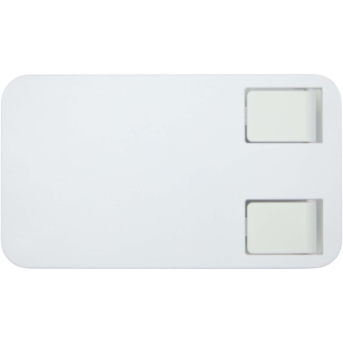 Logotrade promotional product picture of: Alhena recycled plastic foldeable phone holder with metal desk stand