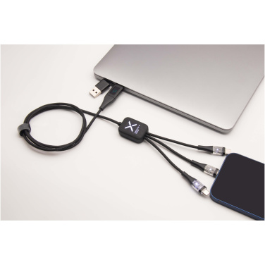 Logo trade promotional gifts image of: SCX.design C51 60W 5-in-1 rPET fast charging cable with display