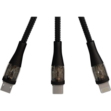 Logo trade promotional giveaways picture of: SCX.design C51 60W 5-in-1 rPET fast charging cable with display