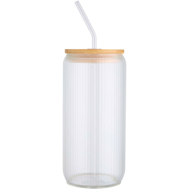 Logotrade promotional giveaway picture of: Mirage 500 ml single-walled borosilicate glass jar with bamboo lid