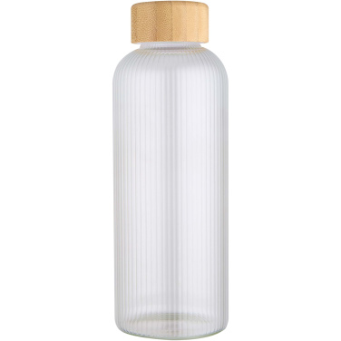 Logotrade promotional item image of: Mirage 650 ml single-walled borosilicate glass bottle with bamboo lid