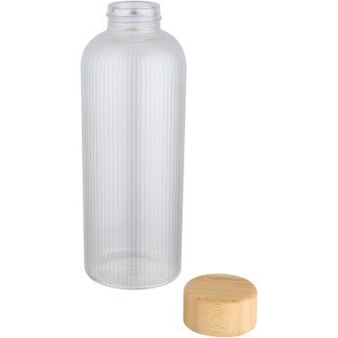Logotrade promotional item image of: Mirage 650 ml single-walled borosilicate glass bottle with bamboo lid