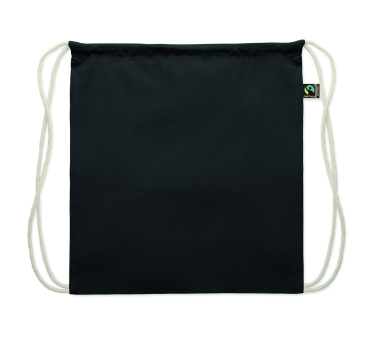 Logo trade corporate gift photo of: Drawstring bag Fairtrade 180gr