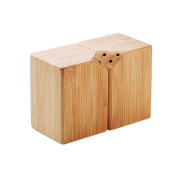 Logo trade corporate gift photo of: Bamboo salt & pepper set