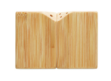 Logo trade promotional merchandise picture of: Bamboo salt & pepper set