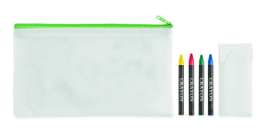 Logo trade promotional gifts image of: Pencil case with 4 crayons