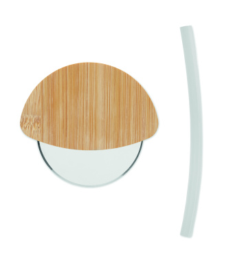 Logotrade promotional merchandise photo of: Round bamboo pizza cutter