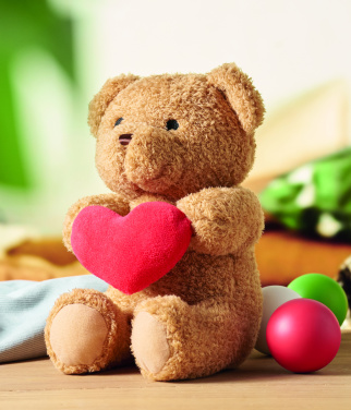 Logo trade promotional giveaway photo of: Teddy bear with heart 23cm