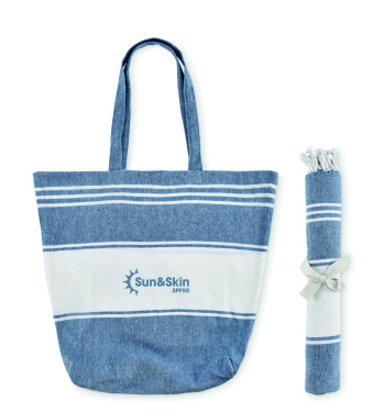 Logo trade corporate gifts image of: Beach bag with hammam towel