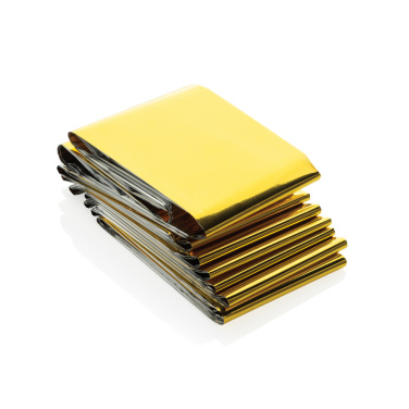 Logo trade promotional product photo of: Solra emergency blanket in RCS recycled RPET pouch