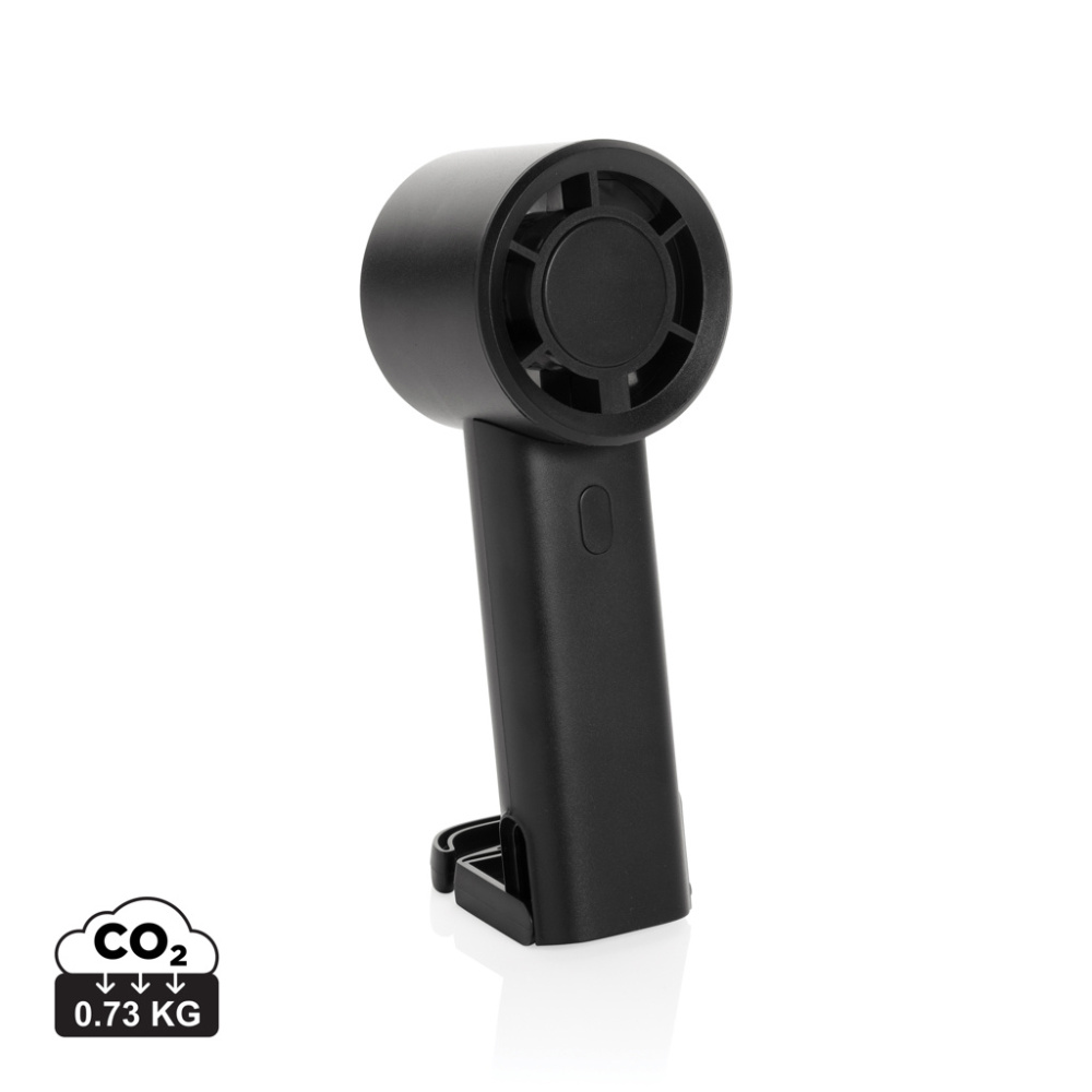 Logo trade promotional products image of: Twist RCS recycled plastic re-chargeable portable fan