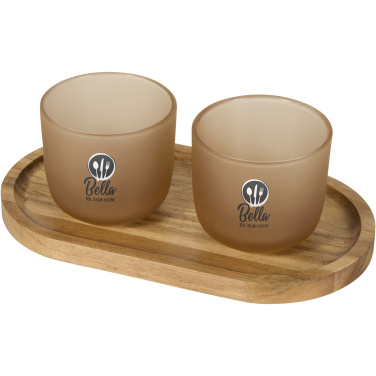 Logotrade corporate gifts photo of: Male wooden serving tray and glass cups set