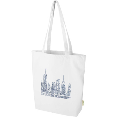 Logo trade business gifts image of: Odisha 180 g/m² OCS organic wide bottom tote bag 11L