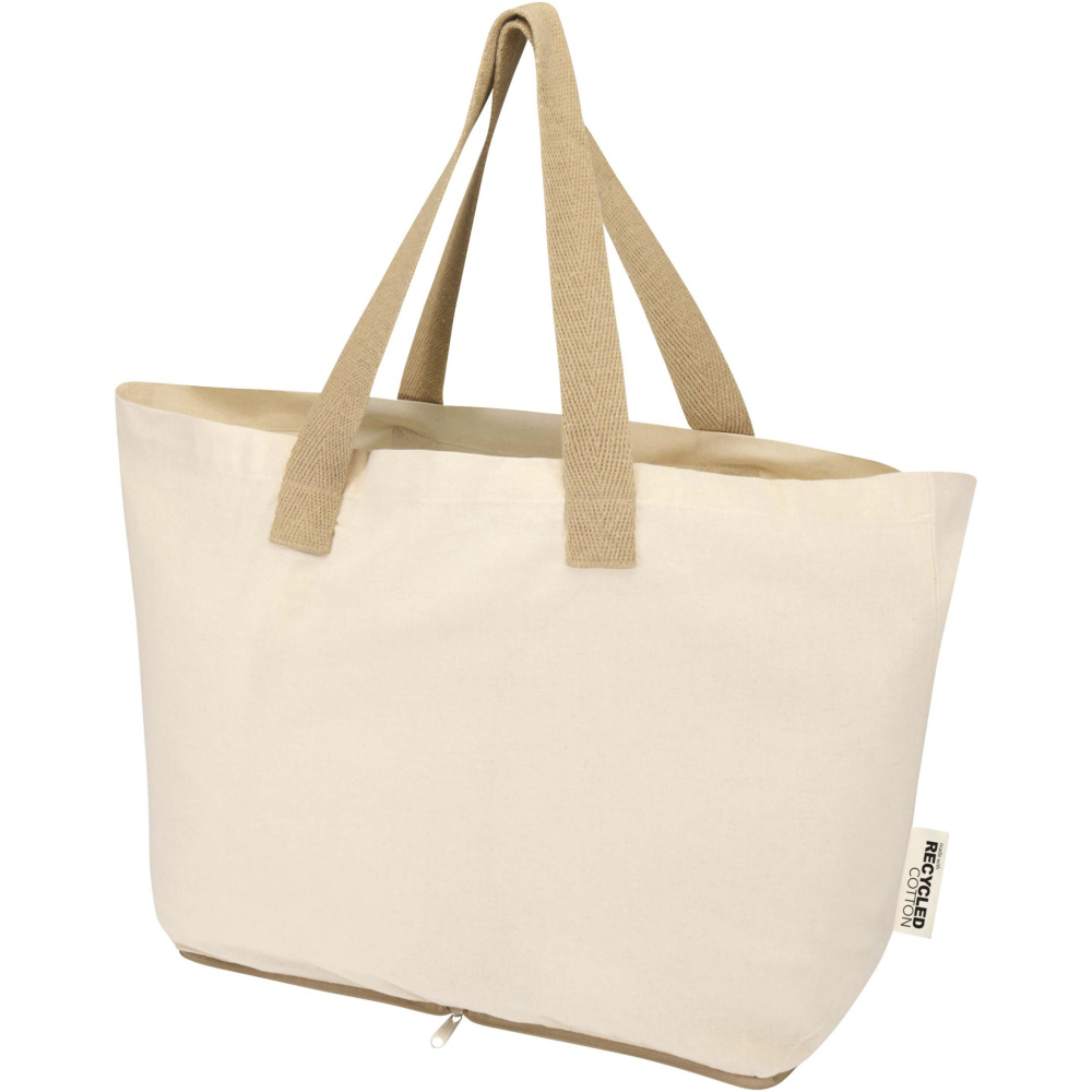 Logo trade promotional giveaways image of: Sierra 140 g/m² GRS recycled foldable cotton tote bag 7L