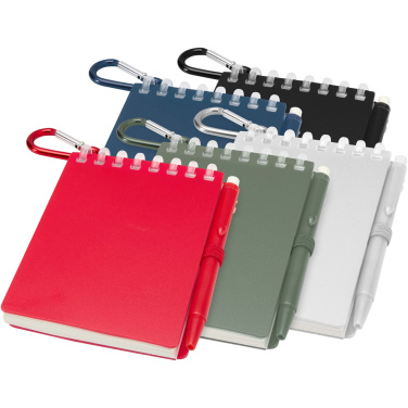 Logo trade promotional gifts picture of: Lig Mini recycled outdoor soft cover notebook and ballpoint pen set (black ink)