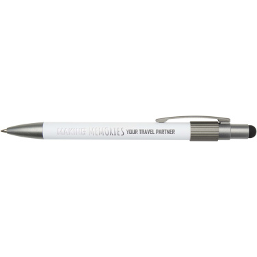 Logo trade advertising product photo of: Rill RCS recycled ballpoint pen with stylus and fidget spinner (black ink)