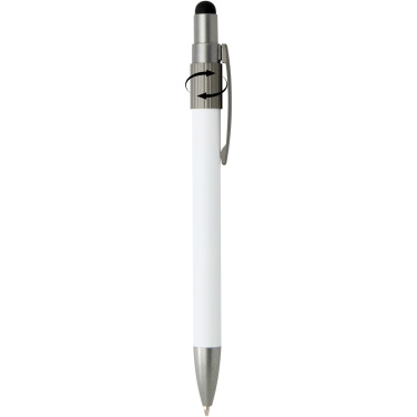 Logotrade promotional product picture of: Rill RCS recycled ballpoint pen with stylus and fidget spinner (black ink)