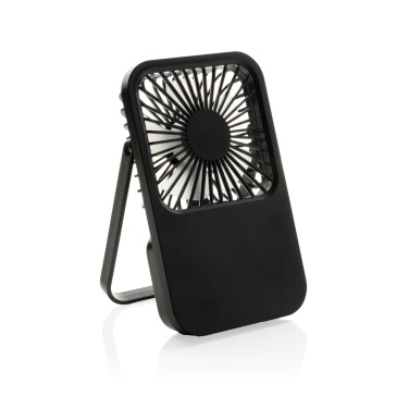 Logo trade advertising products image of: Aervina RCS recycled plastic re-chargeable desk fan