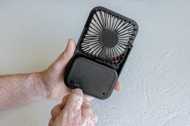 Logo trade business gift photo of: Aervina RCS recycled plastic re-chargeable desk fan